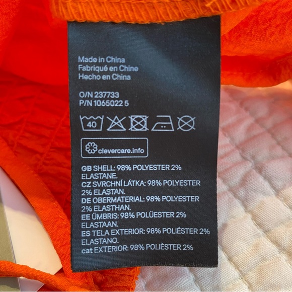 H&M Balloon-Sleeved Cropped Blouse Top Orange Size M Rave Festival Tie Front - Picture 11 of 12